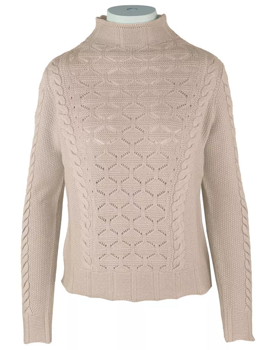 Malo Sophisticated Beige Wool-Cashmere Sweater