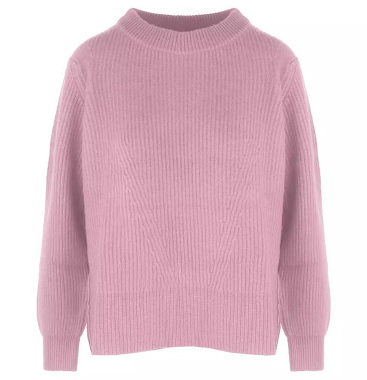 Malo Chic Ribbed Wool-Cashmere Crew Neck Sweater