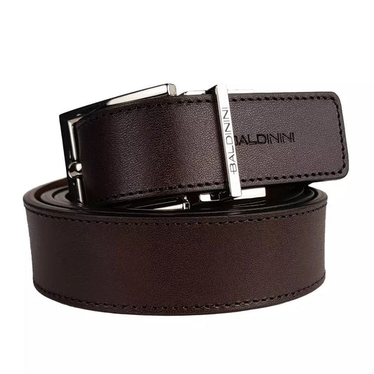 Baldinini Trend Reversible Calfskin Leather Belt in Rich Brown