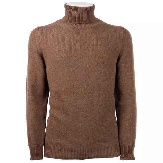 Emilio Romanelli Elegant Cashmere Turtleneck Sweater in Brown
