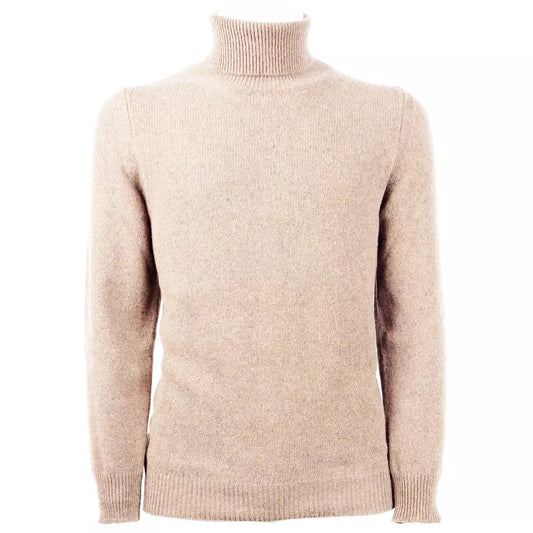Emilio Romanelli Elegant Beige Cashmere Turtleneck Sweater
