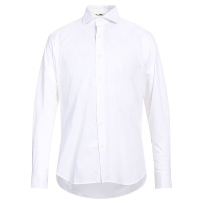 Aquascutum Sophisticated White Cotton Shirt with Embroidered Logo