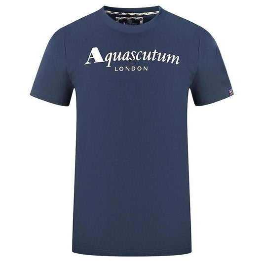 Aquascutum Elegant Cotton Logo Tee with Sleeve Detail