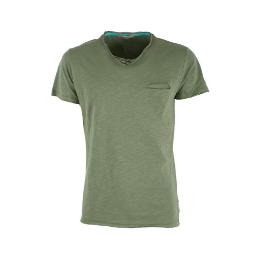 Yes Zee Summer Chic V-Neck Tee with Pocket Detail