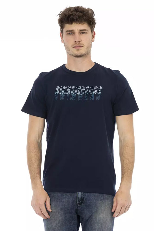 Bikkembergs Army Print Logo Tee in Pure Cotton