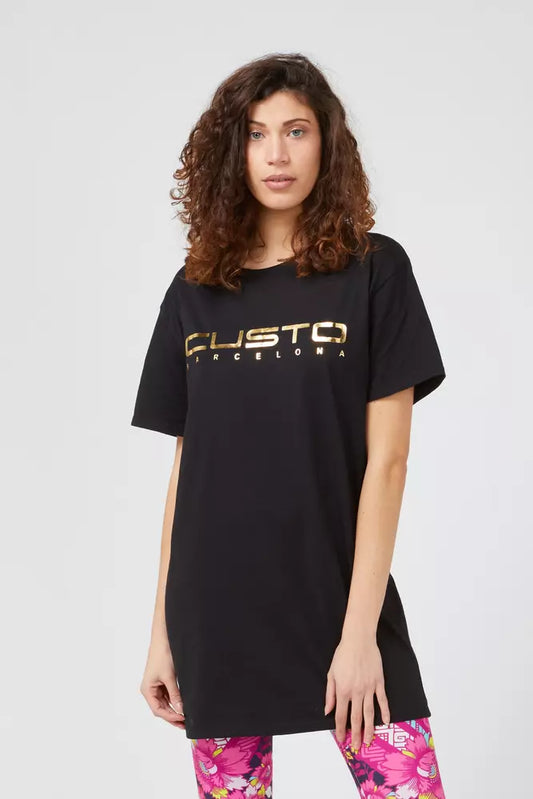 Custo Barcelona Chic Oversized Cotton Tee with Statement Front Print