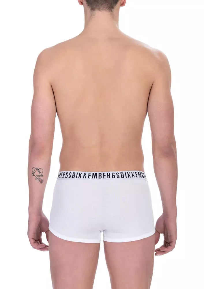 Bikkembergs Sleek White Trunk Bi-pack for Men