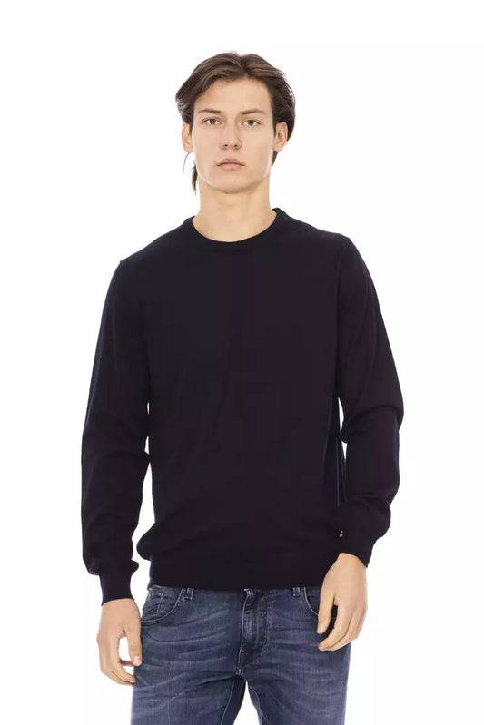 Baldinini Trend Elegant Crewneck Blue Sweater - 100% Fabric