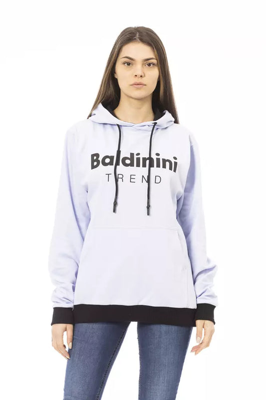 Baldinini Trend Chic Purple Cotton Hoodie with Front Logo