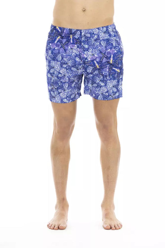 Just Cavalli Chic Light Blue Printed Beach Shorts