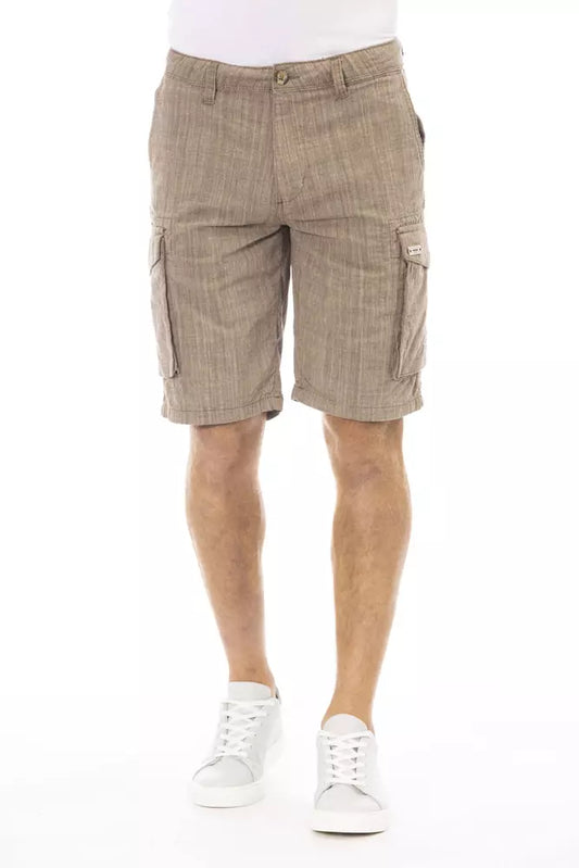 Baldinini Trend Chic Non-Uniform Brown Cargo Shorts