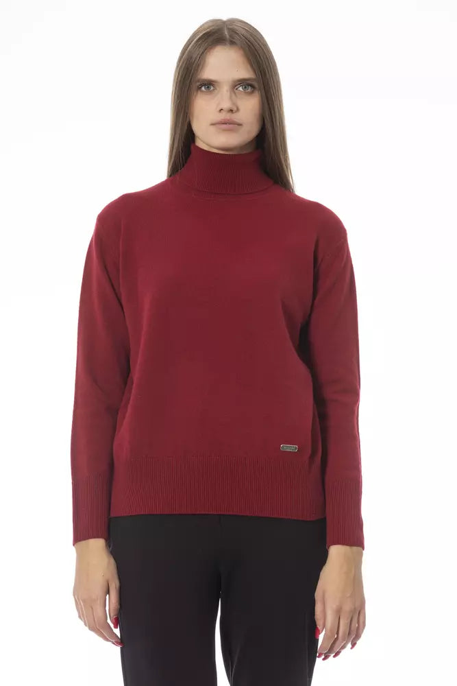 Baldinini Trend Scarlet Luxe Wool-Cashmere Blend Turtleneck Sweater