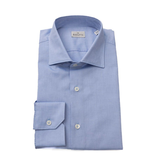 Bagutta Elegant Light Blue Cotton Shirt for Men