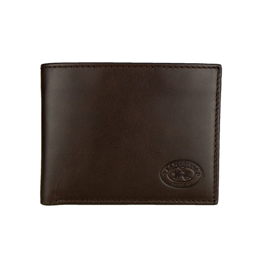 La Martina Elegant Dark Brown Leather Wallet