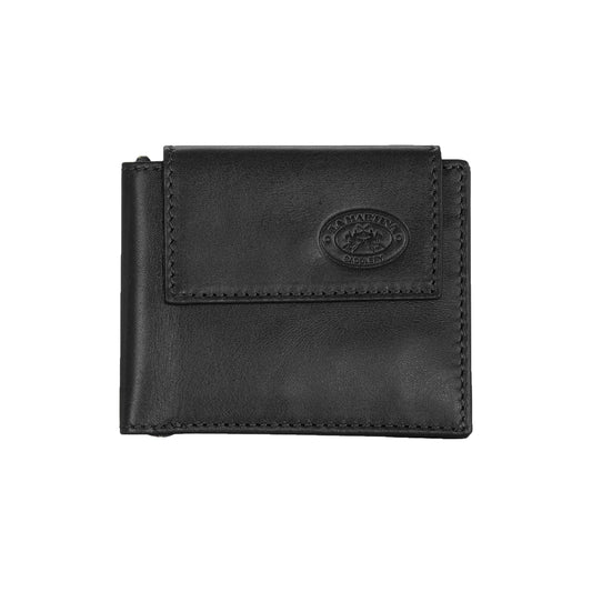 La Martina Sleek Black Luxury Leather Wallet