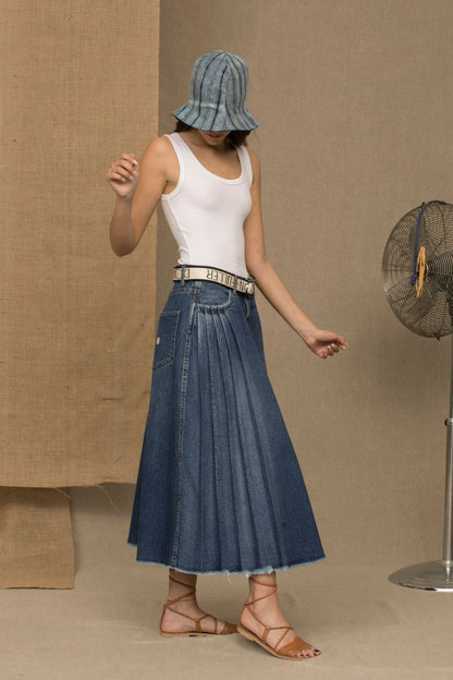 Don The Fuller Blue Cotton Skirt