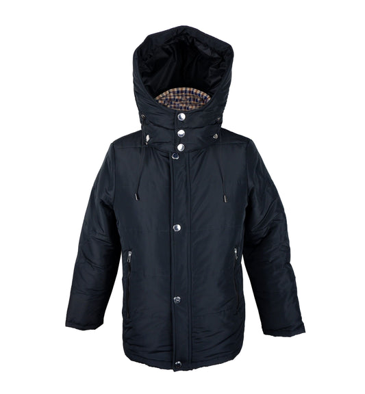 Aquascutum Elegant Black Jacket with Removable Hood