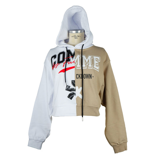 Comme Des Fuckdown Chic Two-Tone Graphic Hoodie