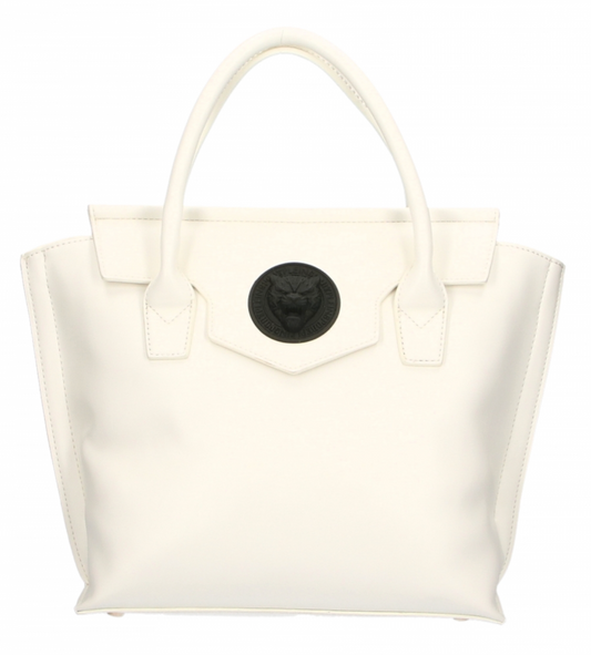 Plein Sport Elegant White Handbag With Magnetic Closure