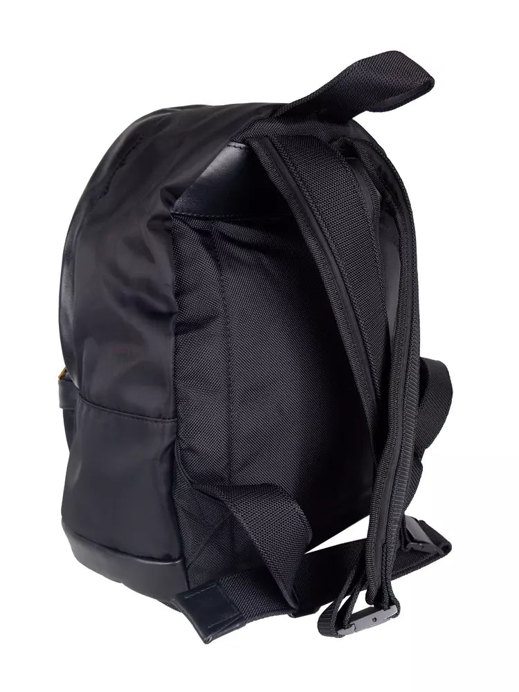 Palm Angels Elegant Black Nylon-Leather Backpack
