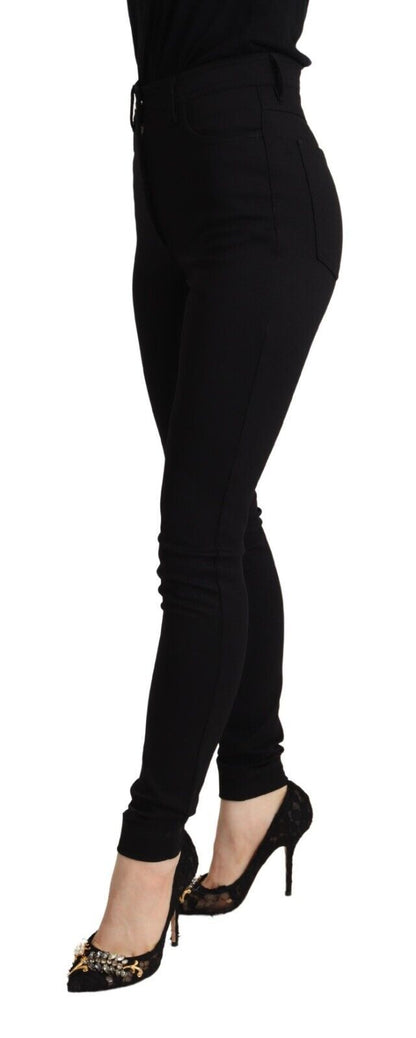 Dolce & Gabbana Black High Waist Skinny Slim Fit Pants