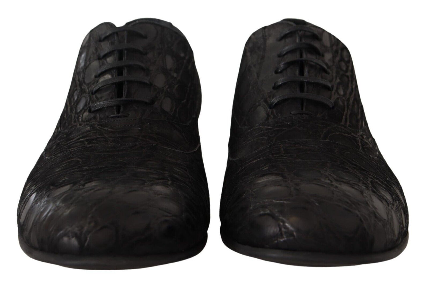 Dolce & Gabbana Black Caiman Leather Mens Oxford Shoes