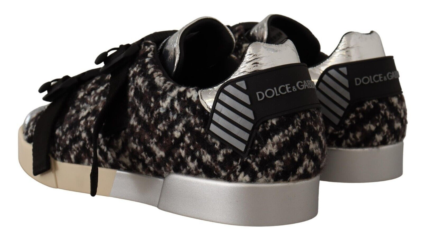Dolce & Gabbana Silver Elegance Leather Sneakers