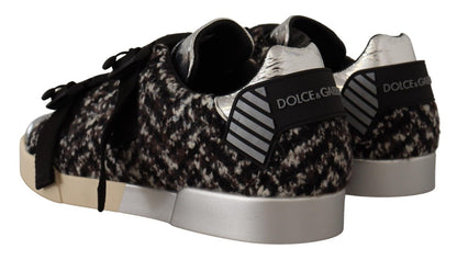 Dolce & Gabbana Silver Elegance Leather Sneakers