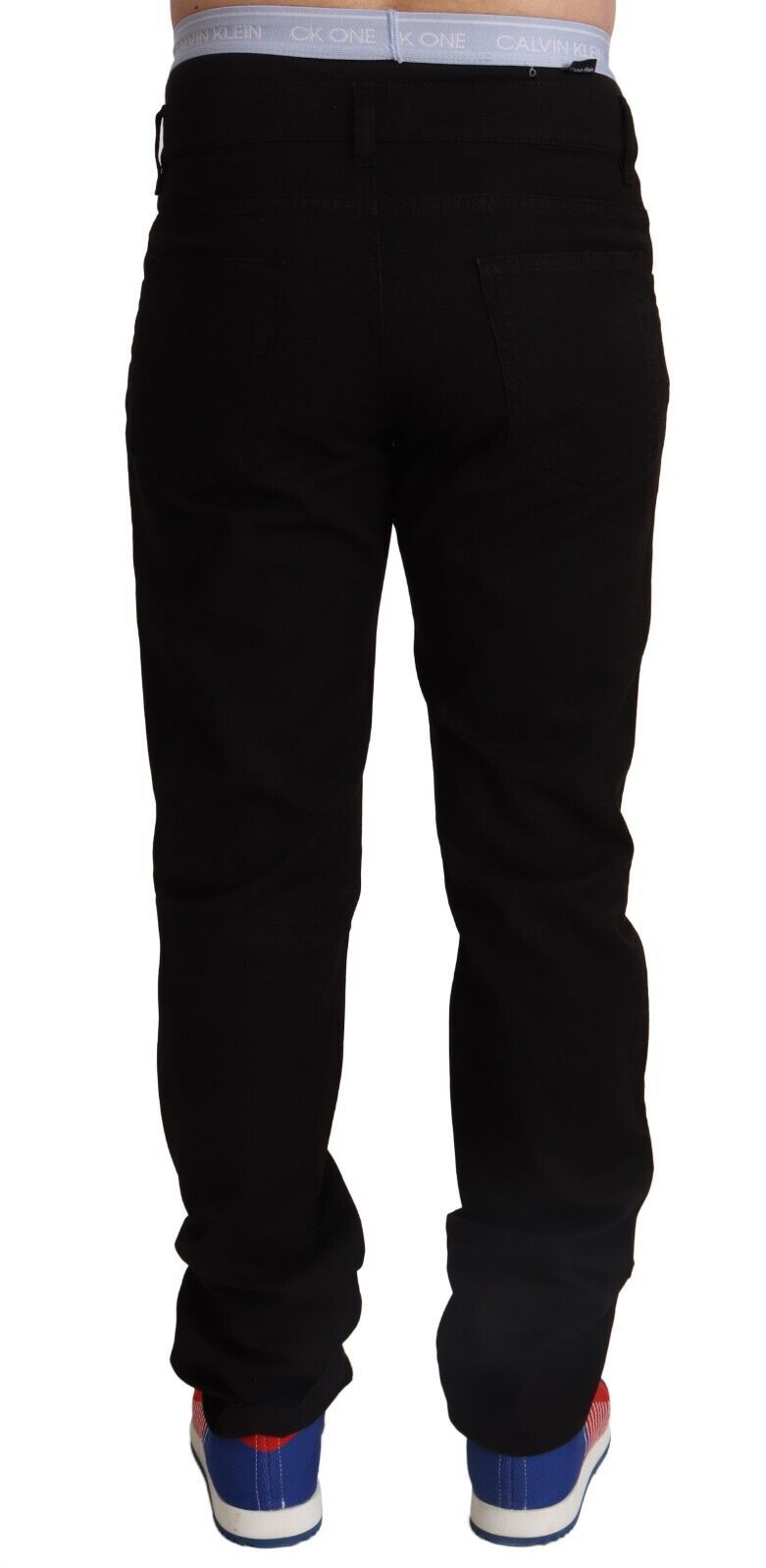 Dolce & Gabbana Black Cotton Straight Men Jeans STAFF Pants