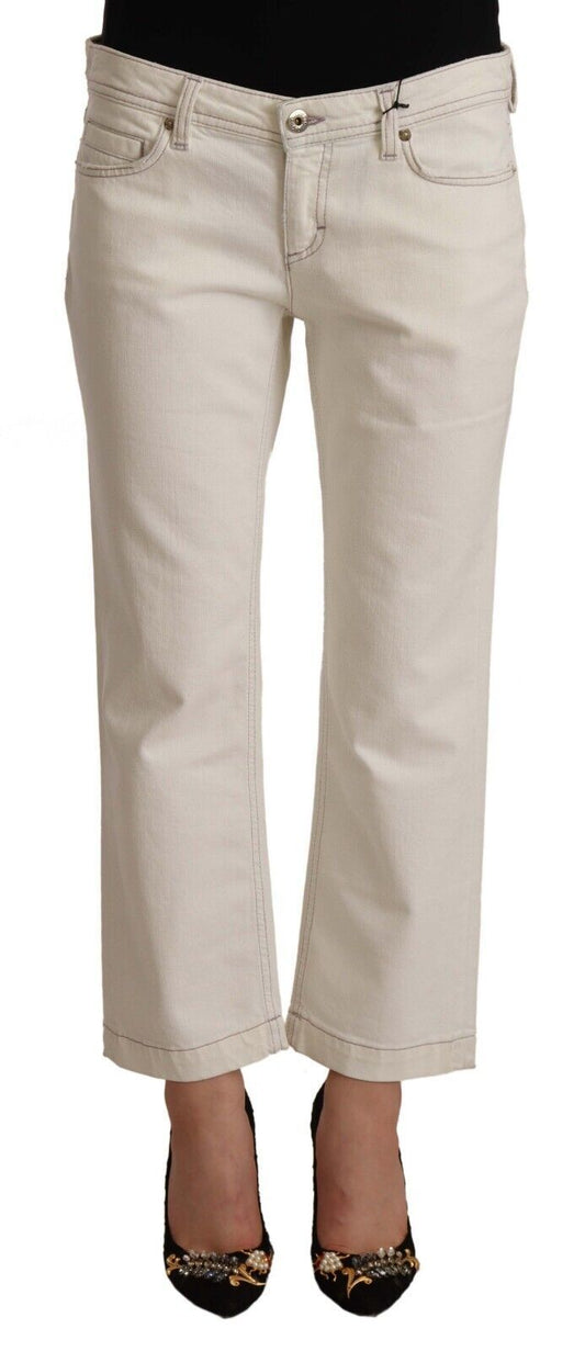 Dolce & Gabbana Chic Off-White Cropped Jeans - Fashionista Must-Have