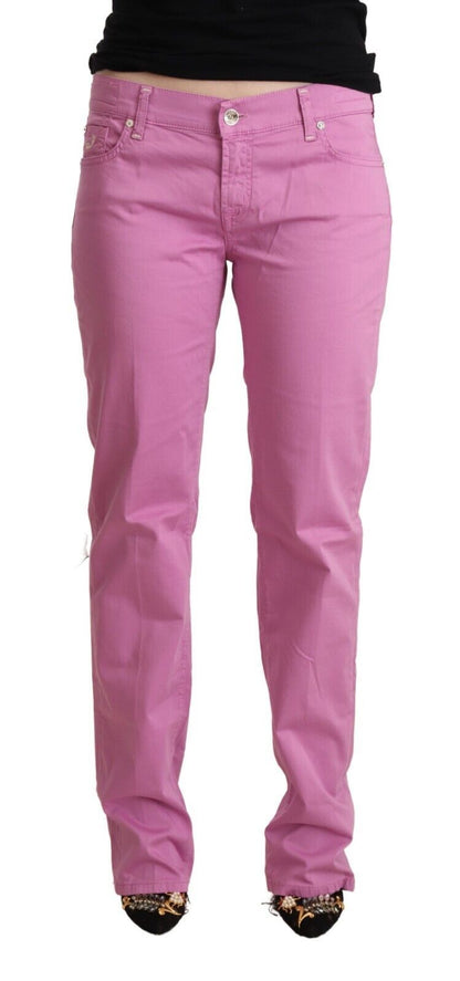 Jacob Cohen Pink Cotton Low Waist Denim Tapered Jeans