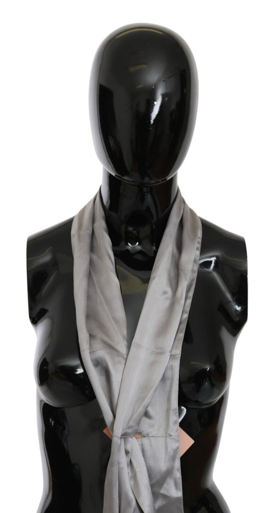 Ermanno Scervino Sleek Silver Silk Neck Scarf for Men