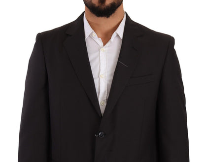 Domenico Tagliente Gray Polyester Single Breasted Formal Suit
