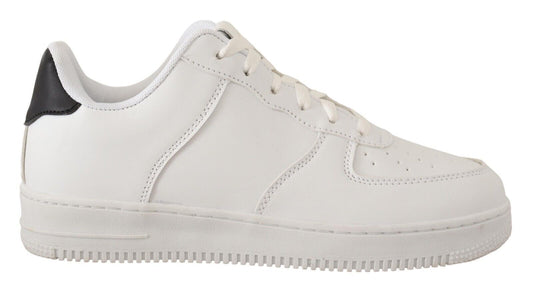 SIGNS Chic White Leather Low Top Sneakers