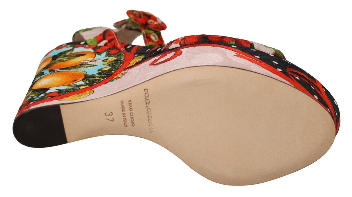 Dolce & Gabbana Elevate Your Step in Multicolor Brocade Heels