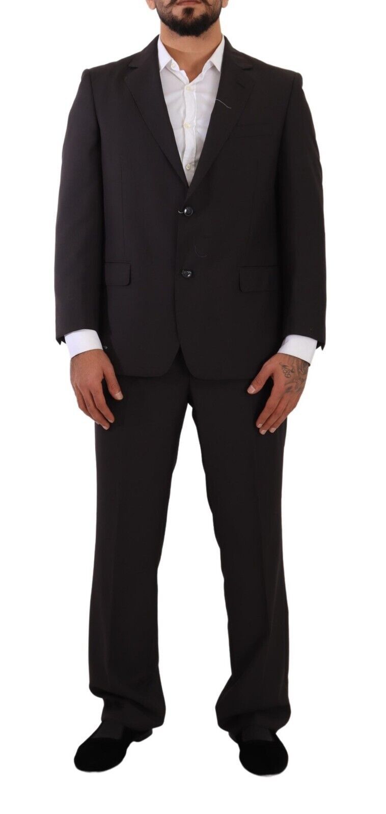 Domenico Tagliente Gray Polyester Single Breasted Formal Suit