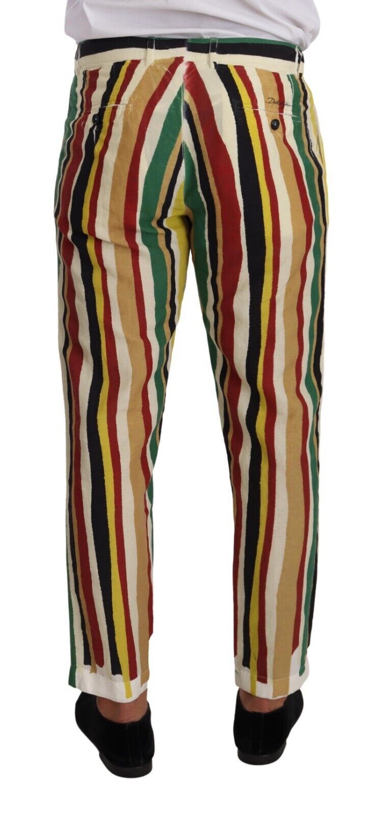 Dolce & Gabbana Multicolor Striped Linen Cotton Pants
