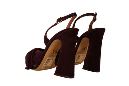 Dolce & Gabbana Elegant Purple Suede Heels Sandals