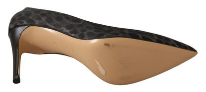 حذاء صوفيا أنيق بطبعة جلد الفهد باللون الأسود