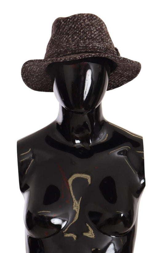 Dolce & Gabbana Gray Melange Blended Textured Tweed Hat