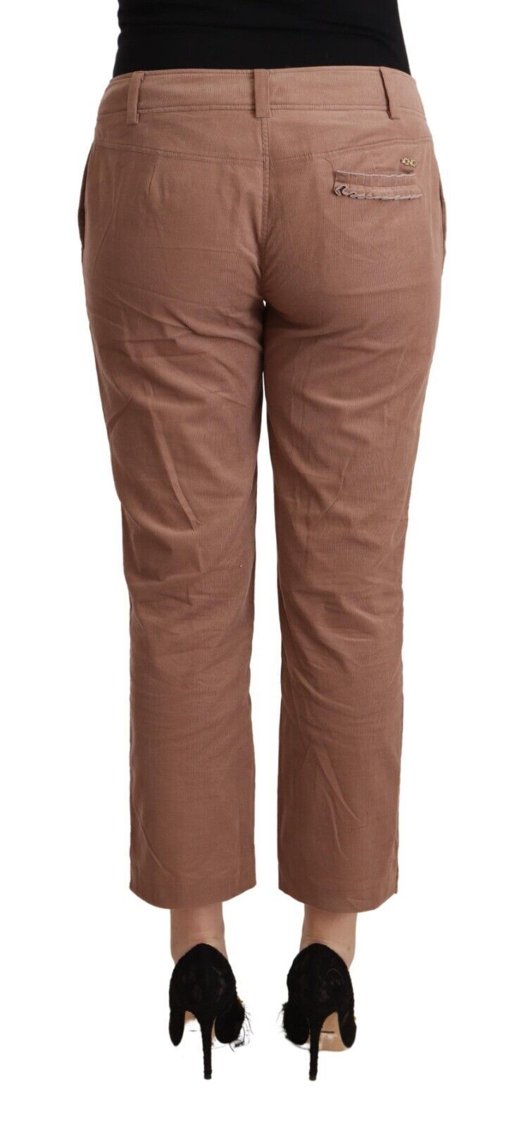 Costume National Brown Cotton Tapered Cropped Pants