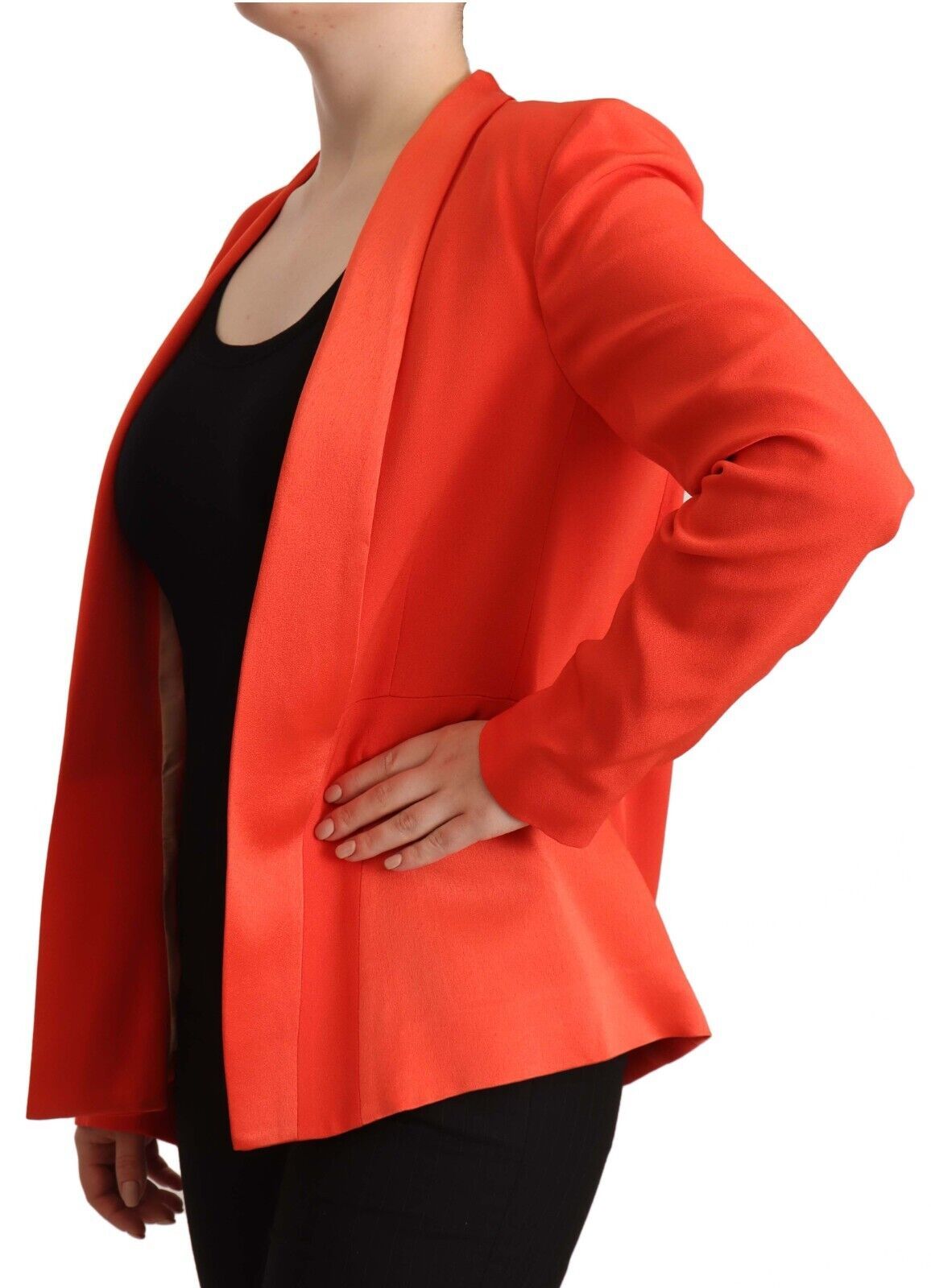 CO|TE Orange Long Sleeves Acetate Blazer Pocket Overcoat Jacket