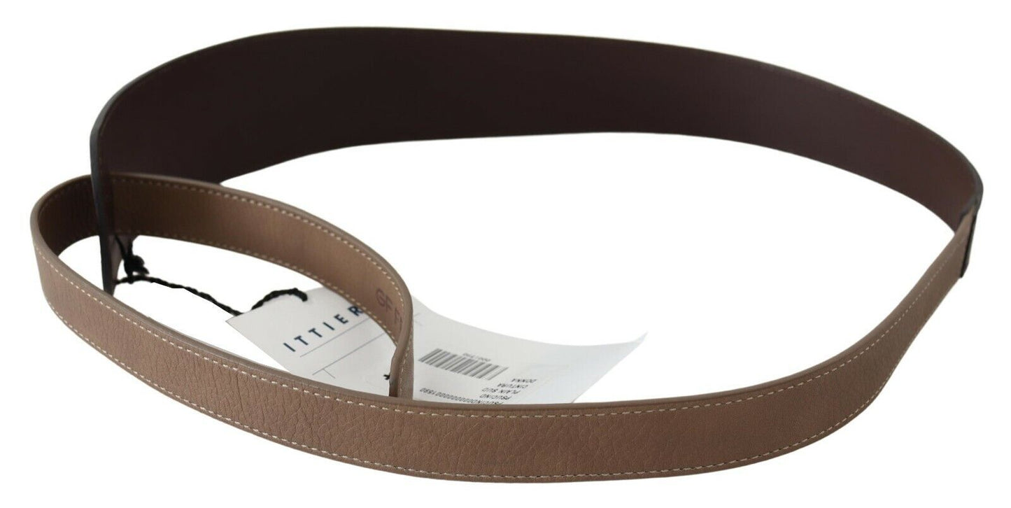 GF Ferre Elegant Dark Brown Braided Leather Belt