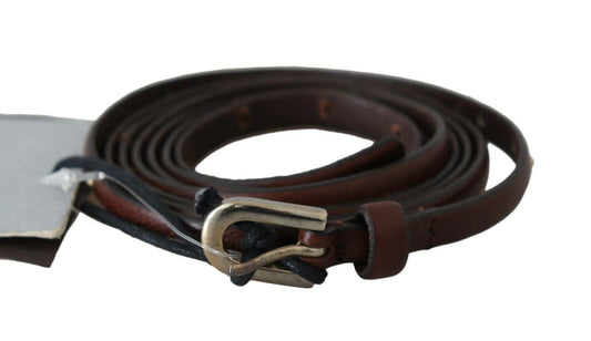 Ermanno Scervino Chic Dark Brown Leather Waist Belt