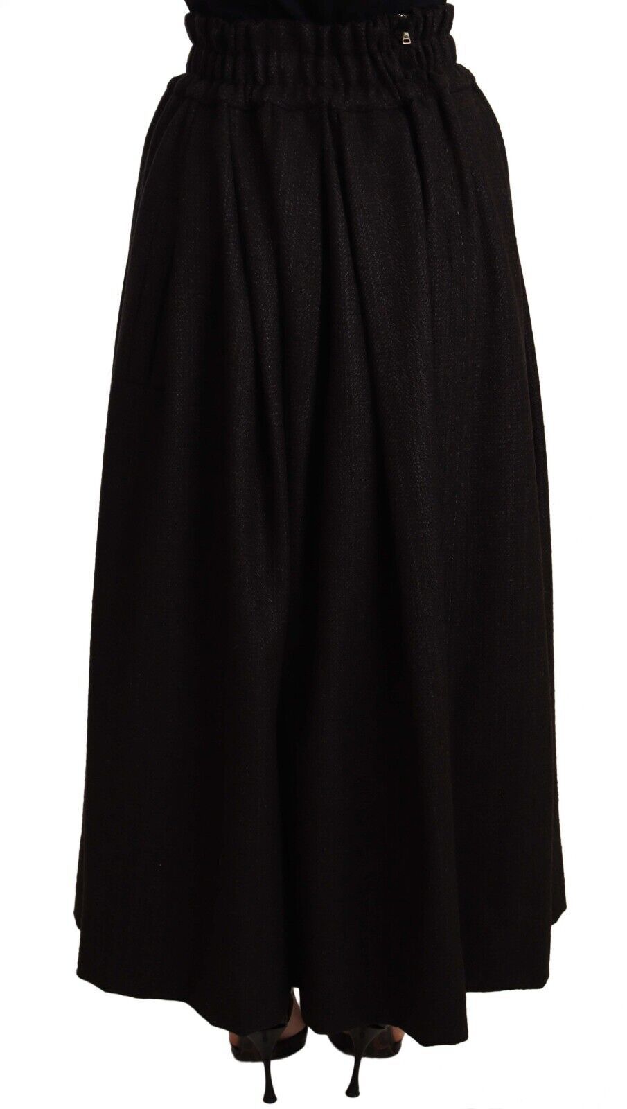 Dolce & Gabbana Elegant High Waist Maxi A-line Wool Skirt