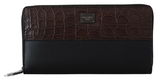 Dolce & Gabbana Elegant Textured Leather Continental Wallet