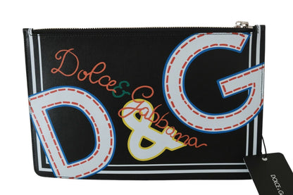 Dolce & Gabbana Elegant Black Leather Coin Wallet