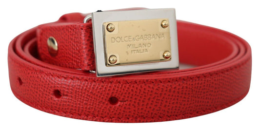 Dolce & Gabbana Genuine Leather Red Statement Belt
