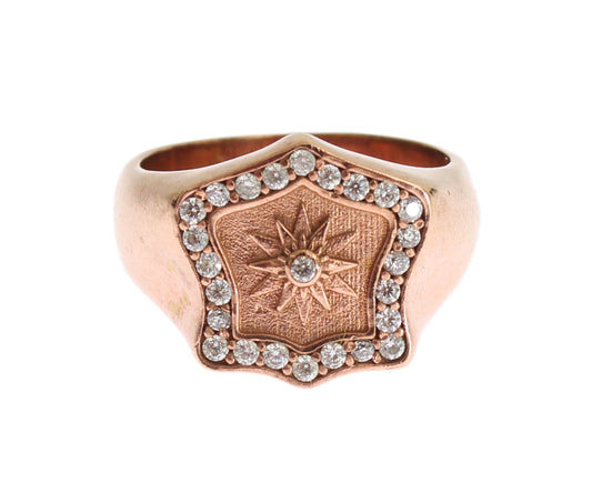 Nialaya Chic Pink Gold Plated Sterling Silver Ring