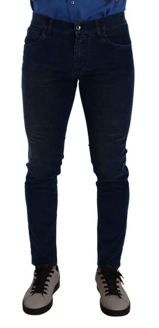 Dolce & Gabbana Blue Slim Fit Cotton Skinny Denim Trouser Jeans